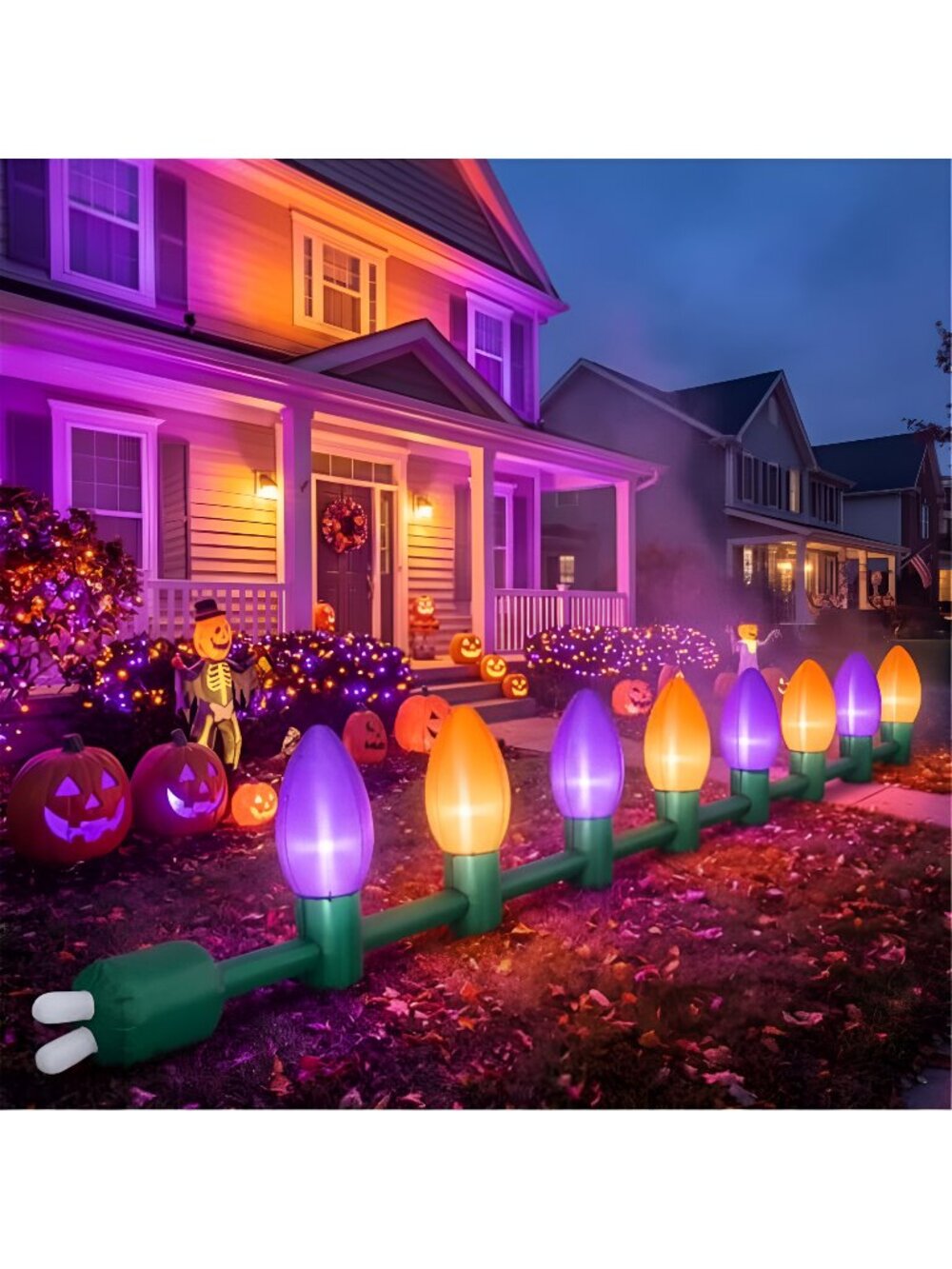 17ft Halloween Giant Inflatable Light Bulb Outdoor Blow up Giant LED